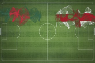 Bangladesh vs England Soccer Match, national colors, national flags, soccer field, football game,