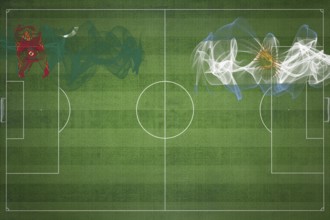 Turkmenistan vs Argentina Soccer Match, national colors, national flags, soccer field, football