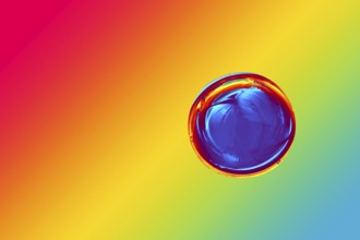 Colorful water bubles on water as abackground