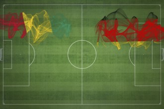 Guinea vs Germany Soccer Match, national colors, national flags, soccer field, football game,