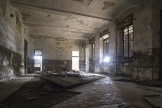 A picture of a scary place in an abandoned asylum