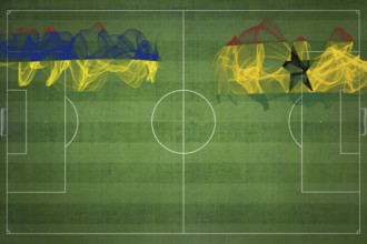 Mauritius vs Ghana Soccer Match, national colors, national flags, soccer field, football game,