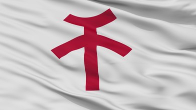 Kishiwada City Flag, Country Japan, Osaka Prefecture, Closeup View