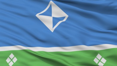 Mirny City Flag, Country Russia, Yakutia, Closeup View