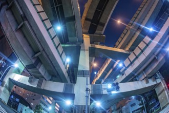 Hakozaki Junction of night view. Shooting Location: Tokyo metropolitan area