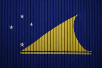 Tokelau Flag painted on the cracked grunge concrete wall