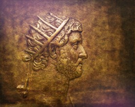 Hadrian or Publius Aelius Hadrianus Augustus, 76 - 138, Roman emperor, digitally edited
