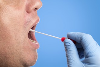 DNA test tubes and cotton swabs, wipe test