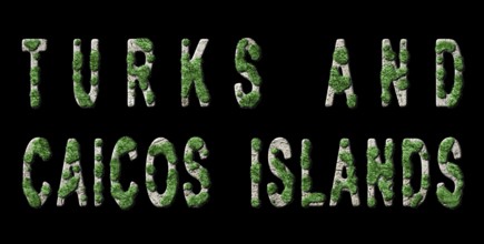 Turks and Caicos Islands Reforestation and Climate Message, Sustainable Green Typography, Green