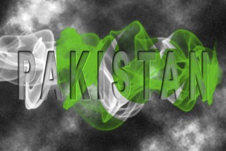 Pakistan Flag with Starry Background Smoke Effect