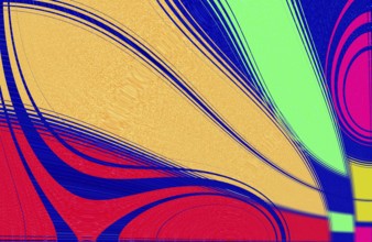 Abstract background of curves, lines and sweeping motion in rainbow colors