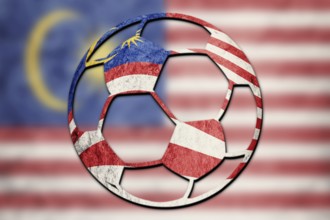 Soccer ball national Malaysia flag. Malaysia football ball