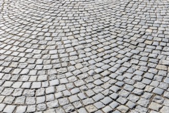 Paving stones in pedestrian zone, symbol for path construction, structure, background Austria