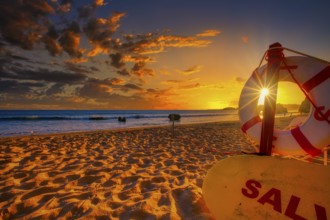 Impressive sunset at Praia do Amado, Portimao, Algarve, Portugal
