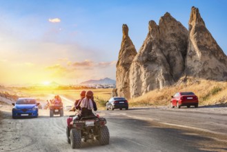 Quad bike riding in Cappadocia at sunset