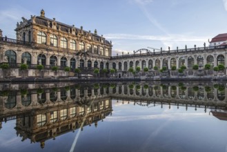 The Dresden Zwinger, a landmark of baroque architecture. Historic buildings in the style of a