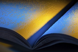 A book written in Braille for the blind. Braille for the blind, A book written in Braille. Braille