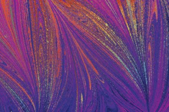 Beautiful abstract art of Ebru marbling painting techniques on water with acrylic paints