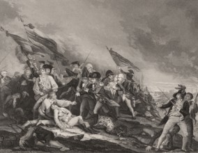 Death of Joseph Warren in the Battle of Bunker Hill, American Revolutionary War, siege of Boston,