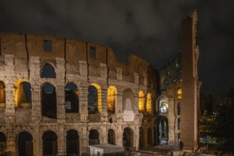 The Colosseum, famous and unique historical building of the Eternal City. View in the morning with