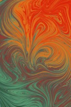 Beautiful abstract art of Ebru marbling painting techniques on water with acrylic paints