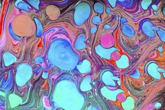 Traditional Ottoman Turkish abstract marbling art patterns as background