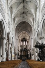 Mechelen, Belgium, July 30, 2016: Interior view of Cathedral of Mechelen. It is dedicated to Saint