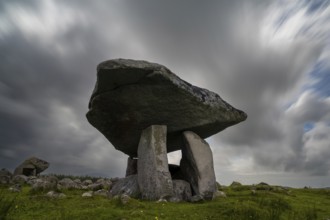 A long exposure view of the Kilclooney Dolmen in County Donegal in Ireland