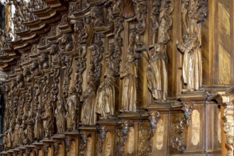 Carved walnut figures and choir stalls, Catholic parish church of St Magnus, Schussenried