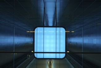 Modern architecture and lighting of an underground station