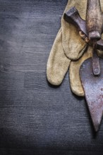 Vintage tools claw hammer and putty spattle