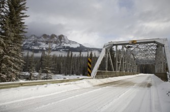 Castle Mountain Alberta in Winter Banff Park