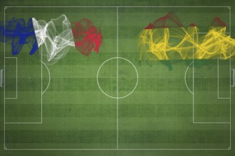 France vs Bolivia Soccer Match, national colors, national flags, soccer field, football game,