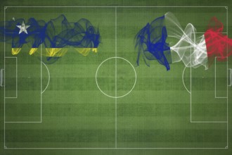 Curacao vs France Soccer Match, national colors, national flags, soccer field, football game,