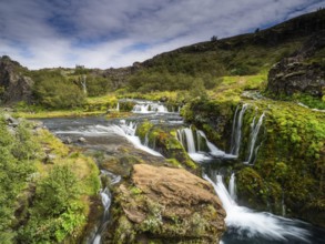 Waterfalls in the Gjain Valley, South Iceland, Iceland