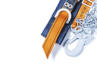 Construction tool safety harness isolated on white background