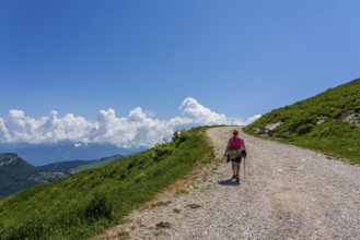 Hiking trail on Monte Baldo on Lake Garda in Italy