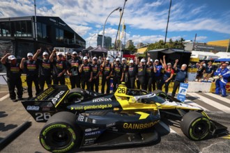 NTT INDYCAR SERIES driver, COLTON HERTA (26) of Valencia, California, wins the pole award for the