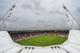 LUBIN, POLAND - AUGUST 6, 2023: Football match Polish PKO Ekstraklasa between KGHM Zaglebie Lubin