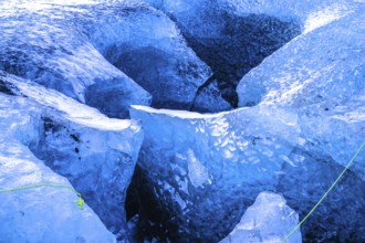 Cave of Iceland ice (Vatnajökull). Shooting Location: Iceland, Reykjavik