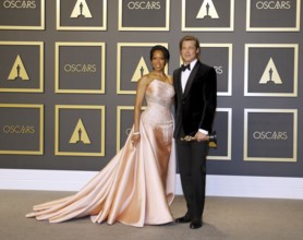 Brad Pitt and Regina King at the 92nd Academy Awards, Press Room held at the Dolby Theatre in