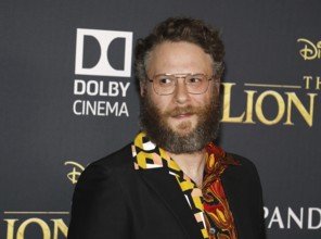 Seth Rogen at the World premiere of 'The Lion King' held at the Dolby Theatre in Hollywood, USA on