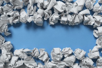 Paper Wraps Placed Around Important Information. Crumpled Memos With Data