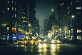 Night view of the city of New York. Shooting Location: New York, Manhattan