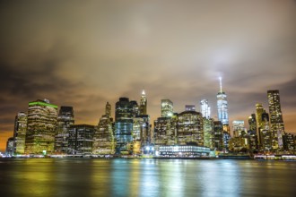 New York Manhattan night view. Shooting Location: New York, Manhattan