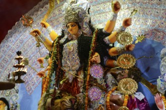 Idol of Goddess on Durga Puja festival, Kolkata, West Bengal, India, Asia
