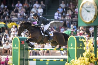 Armando Trapote of Spain and riding Tornado VS compete in the first round of the 1.60m CPKC