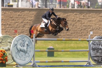 Will Simpson of the United States and riding Imar, compete in the 1.60m Grand Prix during The