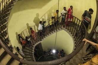 Spiral stairs inside Victoria Memorial, Kolkata, West Bengal, India, Asia