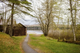 Landscape view of Little Tupper Lake in New York State - US